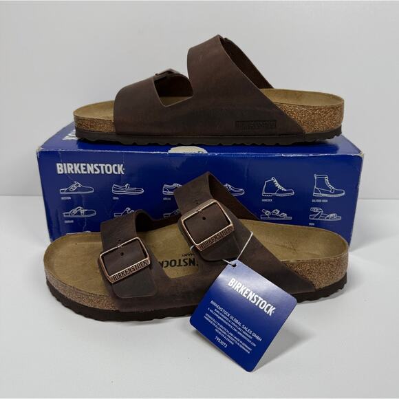 NIB • Birkenstock Arizona Oiled Leather Size:40 L9/M7 Normal Width - Picture 1 of 8